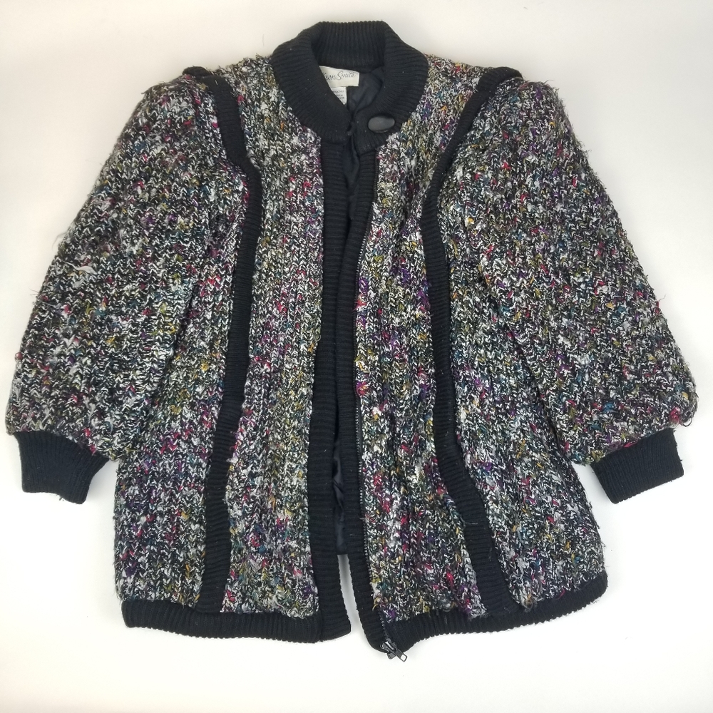 Vintage Oversized 80’s Heavy Tweed Cardigan Jacket